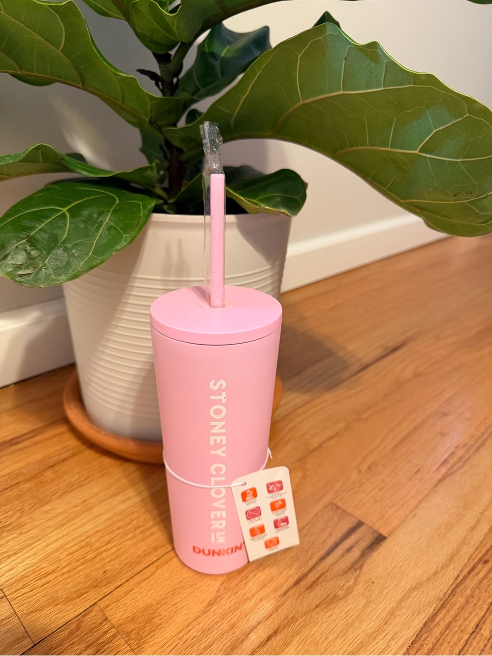 Stoney Clover Lane x Dunkin' Pink Tumbler with Straw - Picture 2 of 4